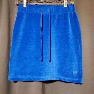 Juicy Couture Y2K Style Juicy Velvet Blue Velour Skirt Size X-Small